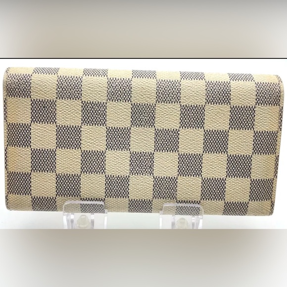 Auth Louis Vuitton Damier Azur Portefeuille Sarah long wallet in box - Picture 3 of 16
